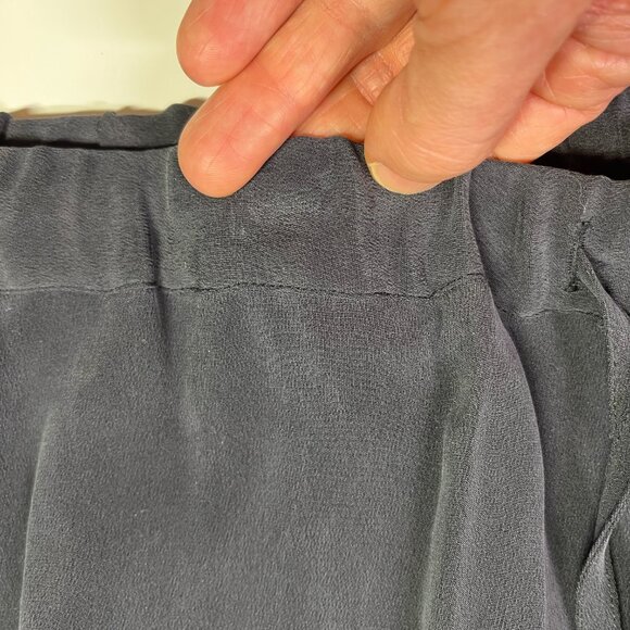 Mel & Lisa Size XL Pull-On Silk Pants Drawstring Pockets Fully Lined Dark Grey - Picture 4 of 7